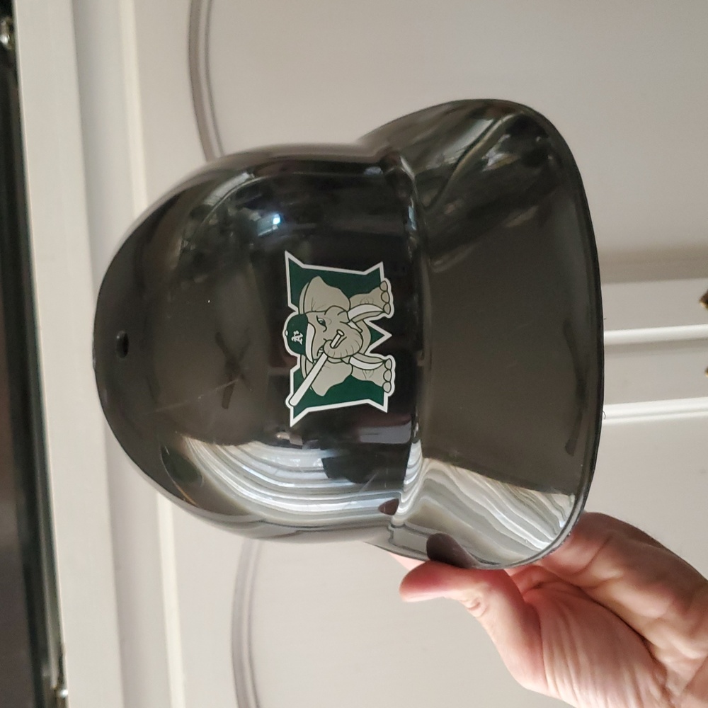 VINTAGE Modesto A's Baseball Adjustable Plastic Helmet GVC The Hawk Black